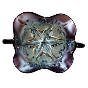 Antique Starfish Carnival Glass Bon Bon Dish Bowl Purple Amethyst Dugan